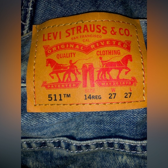 Levi’s| 511 Women’s Jeans 14 Regular Blue Pockets Slim Fit Skinny Leg Acid Wash - Picture 3 of 5